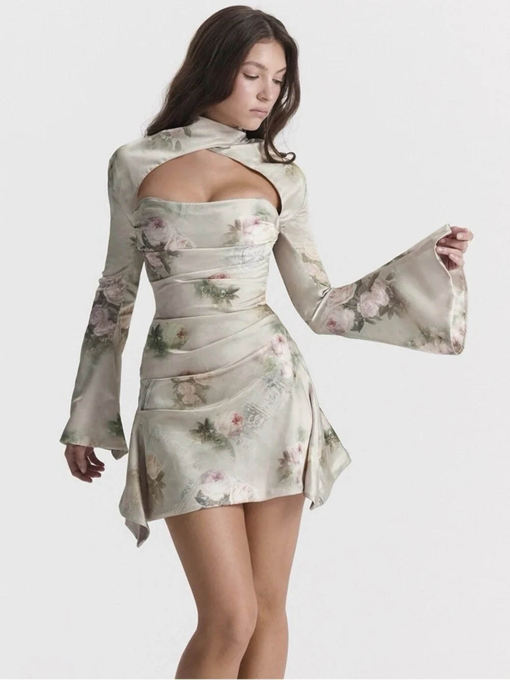 NWOT HOUSE OF CB 'Toira' Vintage Floral Draped Corset Dress. Size XL - Picture 7 of 7